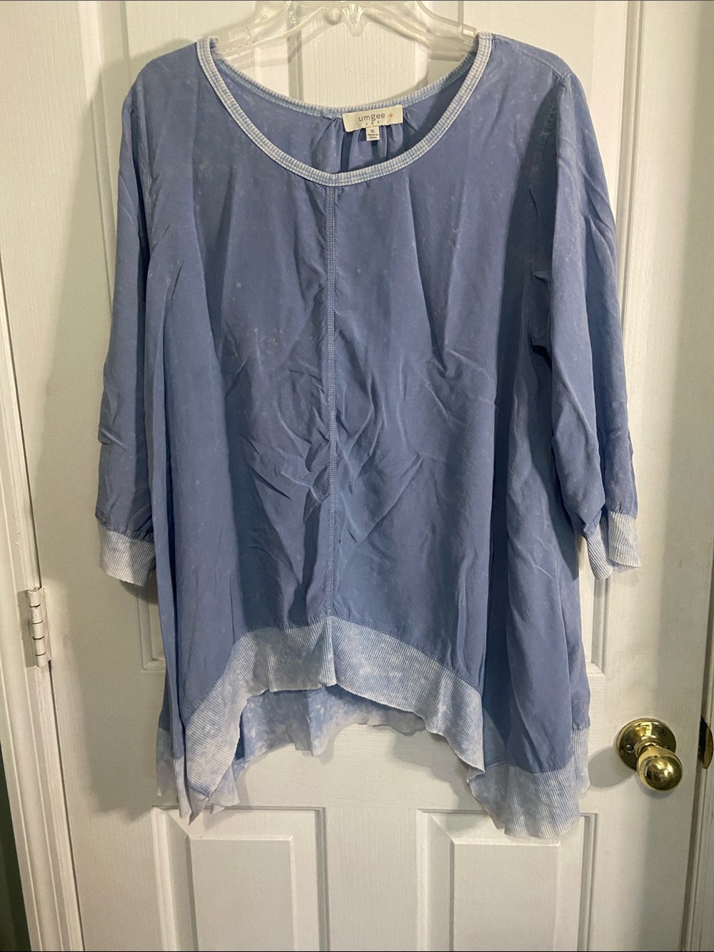 Umgee Light Blue Layered Hem Tunic